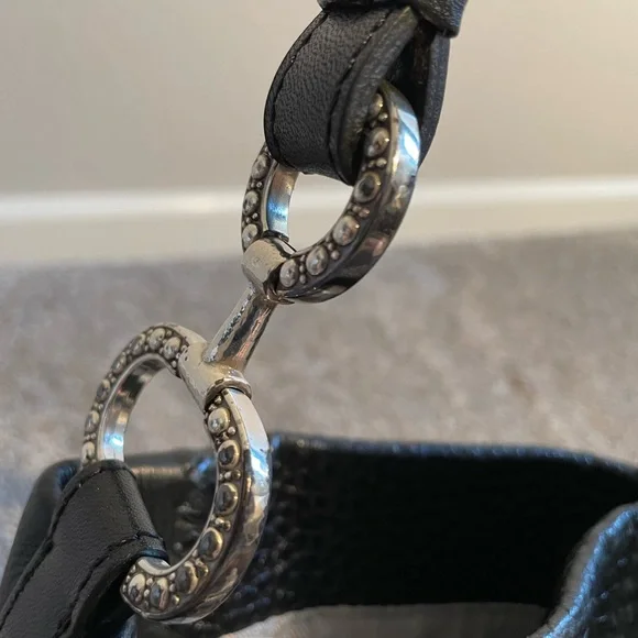 BRIGHTON Camelot Leather Black Shoulder Bag - Picture 7 of 15